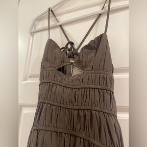 NEW Never Worn Revolve Brown Tiered Midi Dress